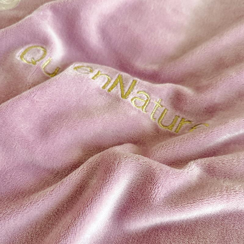 Thickened Milk Fleece Four-Piece Coral Fleece Double-Sided Fleece Bed Quilt Cover Flannel Bedding