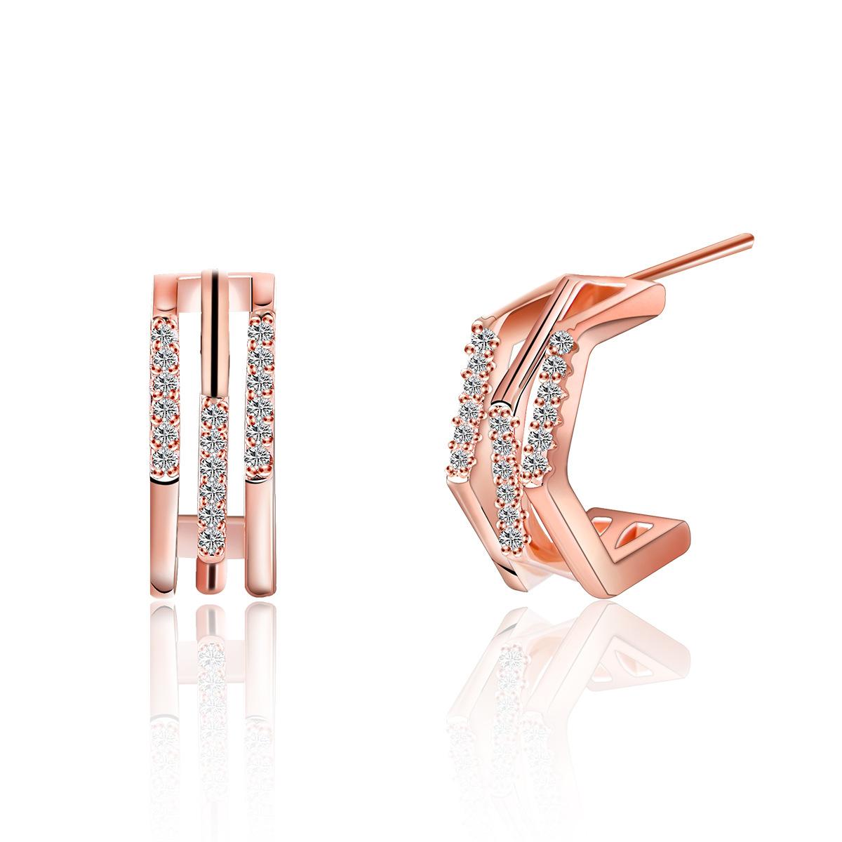 

Серьги-гвоздики из цветного золота для женщин, серьги-гвоздики из стерлингового серебра, легкие, роскошные, высококлассного дизайна, темпераментные, универсальные, 14-каратные золотые серьги для девушки розового золота