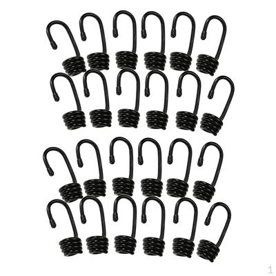 24pcs Plastic Coated Spiral Wire Hooks For Shock Cord Rope 6mm