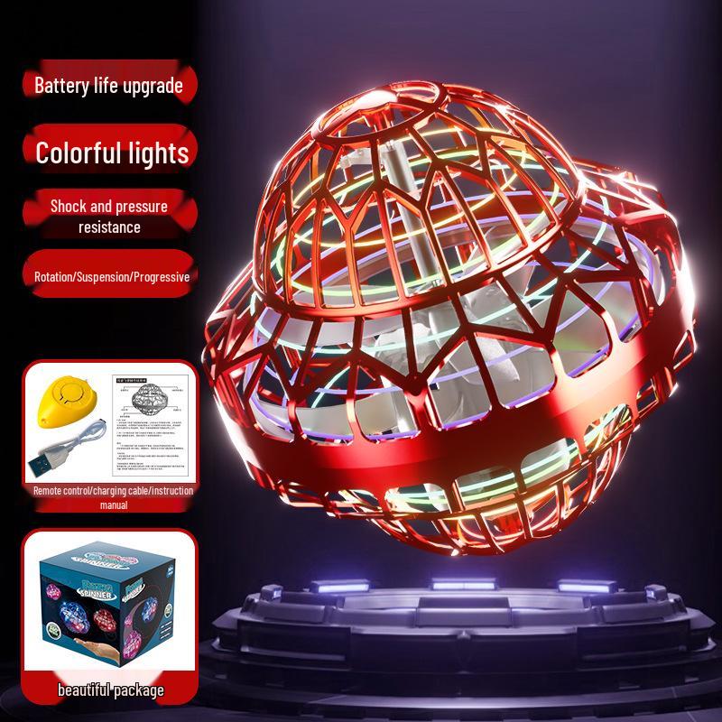 Luminous UFO Gyro Hover Ball: Smart Rotating Flying Saucer Spinner Toy.