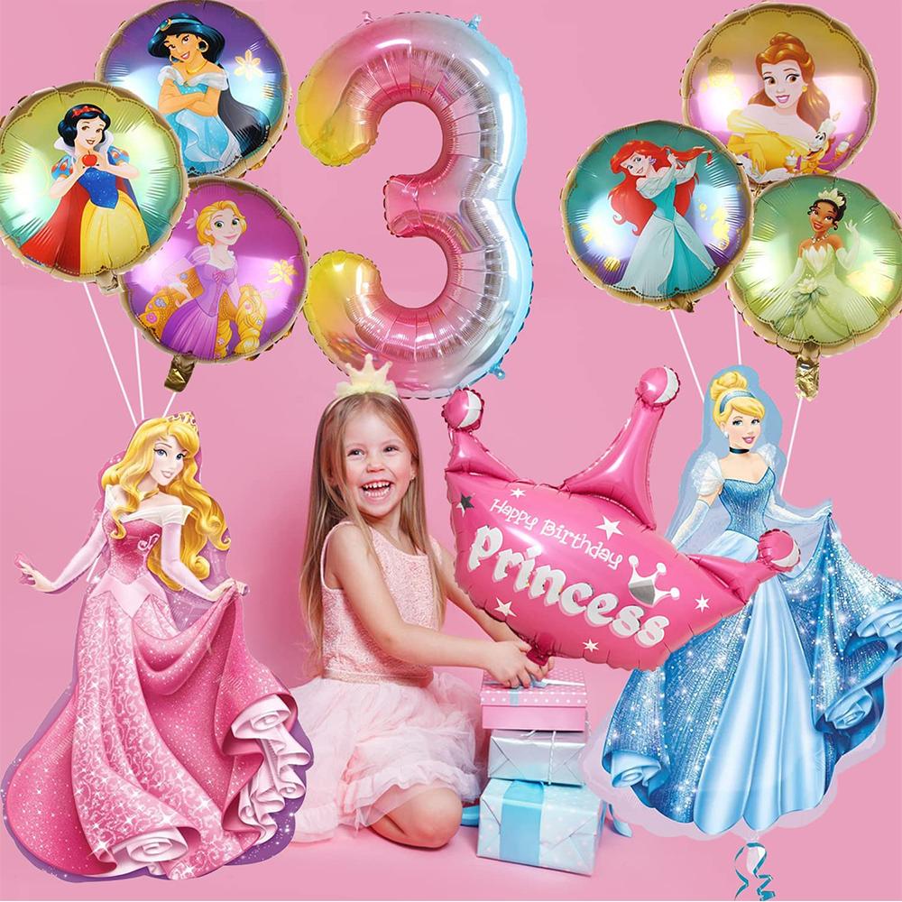 9 ks Barevné princeznovské balónky Balónky s princeznovskou tématikou pro party dekorace