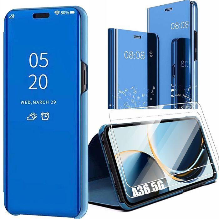 Coque de protection - BOOLING - Samsung Galaxy A36 5G - Effet Miroir - Bleu - 2 Verres Trempés