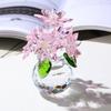 Kertari K9 Crystal Flower Lotus Ornament Artificial Flower that Never Wilts Bouquet Stylish Interior Decor Lotus Glasswork Ornament Gift for Wedding