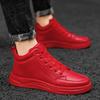 Men Shoes High Quality Leather Casual Shoes New High Top Sneakers Fashion Skateboard Shoe Lace Up Vulcanize Shoes Zapatos Hombre