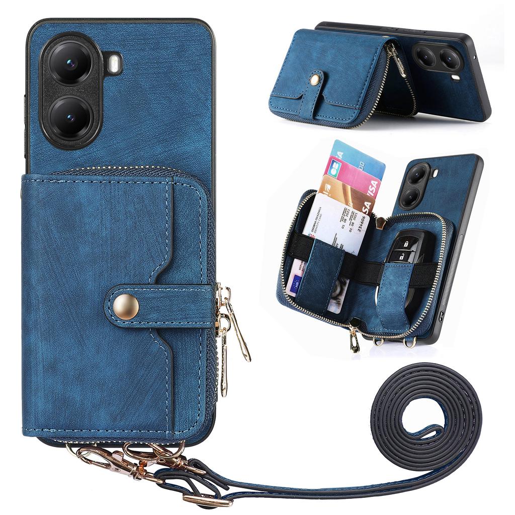 For Samsung Galaxy S25 Kickstand Case Tri-fold Card Bag PU Leather Coated TPU Cover Magnetic Case