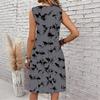 Plus Size V Neck Sleeveless Secluded Bamboo Woodland Stream Print For Casual Summer Vacation