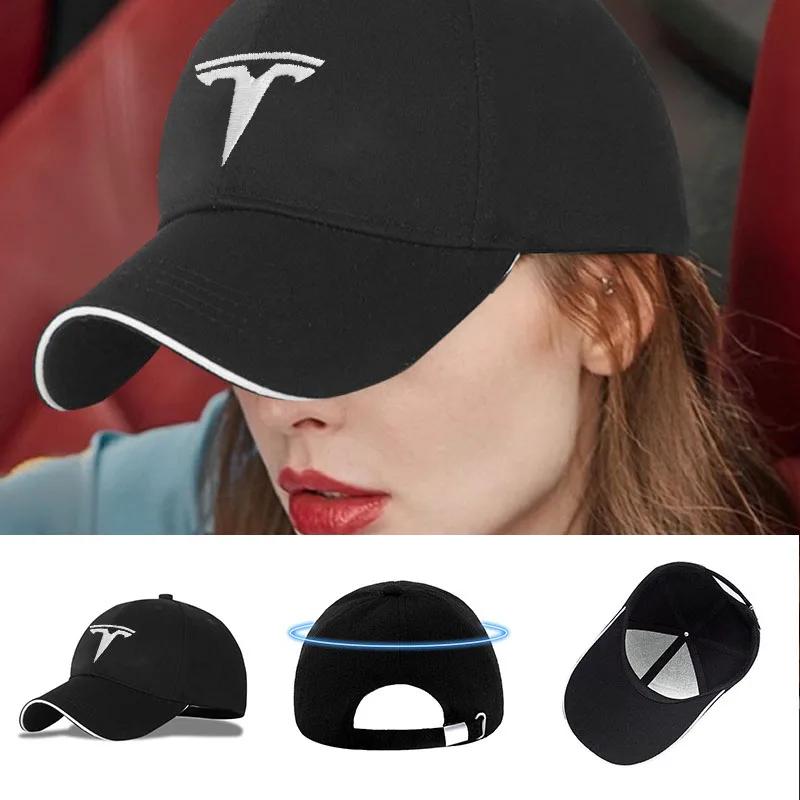 GEWT6 New Car Baseball Cap Fashion Outdoor Sport Cotton Sunblock Hat for Tesla Model 3 Model S X Model Y Roadster SpaceX Accessorie
