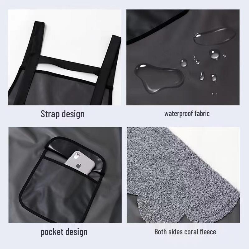 Waterproof & Oil-proof Unisex Waist Apron - Cute Korean & Japanese Style for Kitchen or Store Use