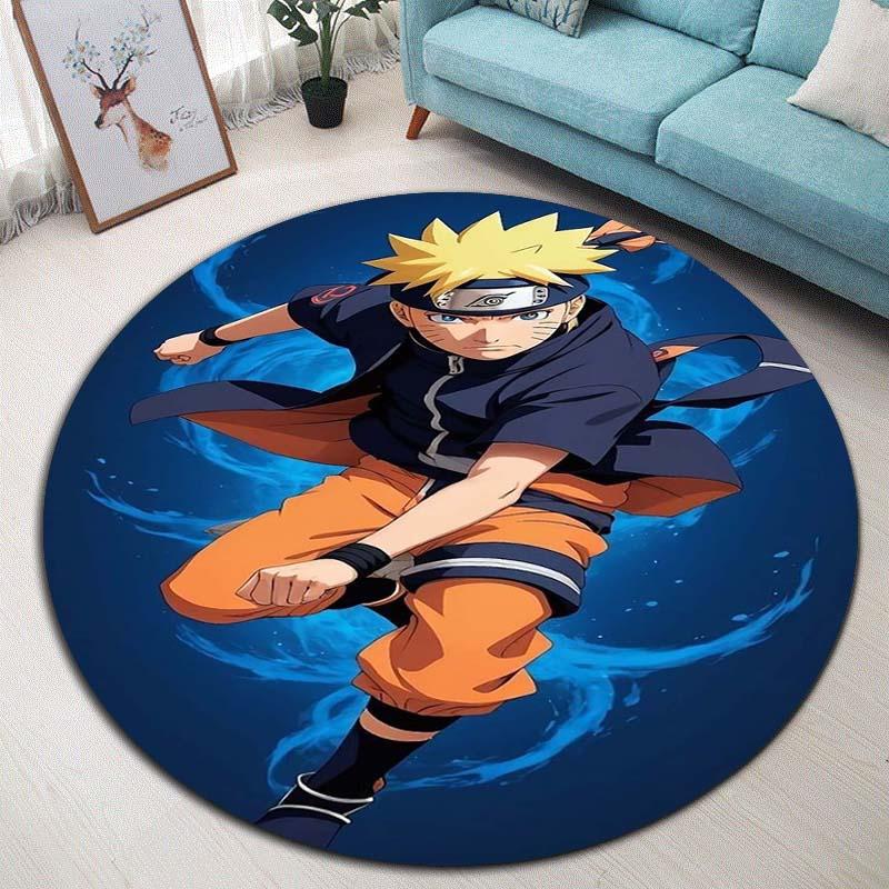 Naruto Uzumaki Akatsuki  Printed Round Rug Soft  Anti-Slip Carpet  for Home Bedroom Living Room Gaming Room Dorm Decor