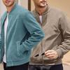 New Suede Men's Jackets for Spring and Fall Vintage Style Solid Color Zipper Windproof Motorcycle and Bomber Jackets
