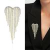 Trendy Shiny Tassel Love Brooches For Women Heart Pin Party Casual Lapel Suit Pins Gift Luxurious Tassel Brooches Jewelry