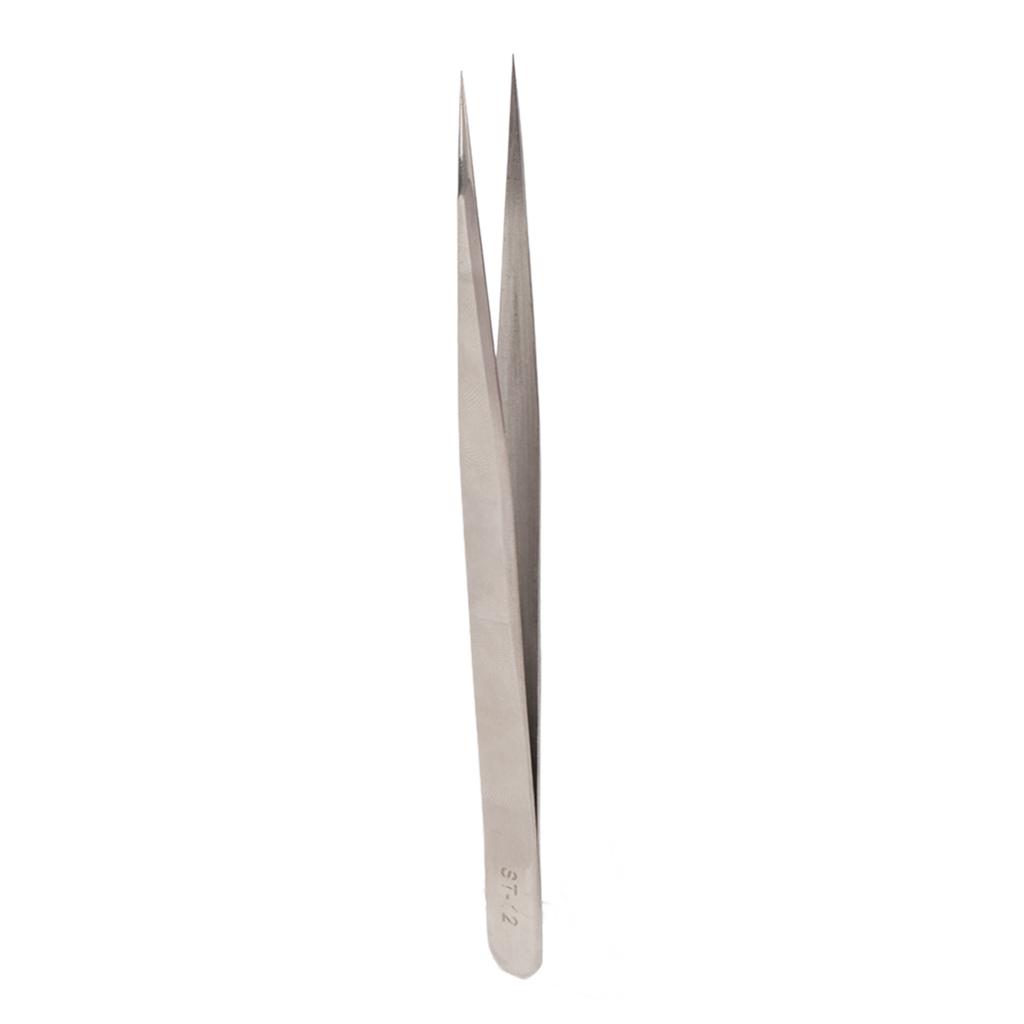 Stainless Steel Tweezers Professional Prevents Magnetic Hardened High Elasticity Accuracy Tweezers ST12