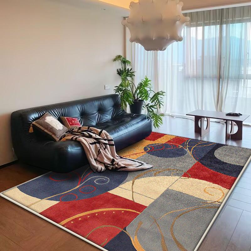 Tapis abstraits style nordique pour salon, décoration moderne, tapis de maison, tapis de chambre à coucher luxe léger, tapis antidérapant lavable