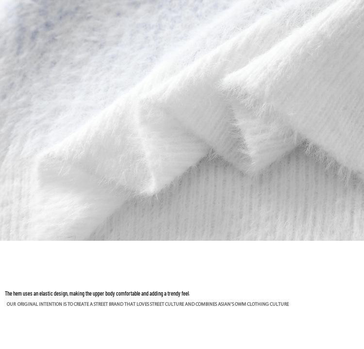 Men's High-End Gradient Color Sweater - Velvet, Round Neck, Long Sleeve Knit Pullover for Autumn/Winter.