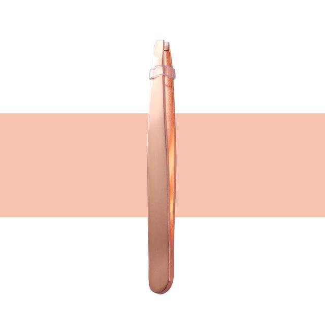 

1 шт. цветной пинцет для бровей из нержавеющей стали с наклонным кончиком, зажимы для удаления волос, пинцет с расческой, женские инструменты для макияжа