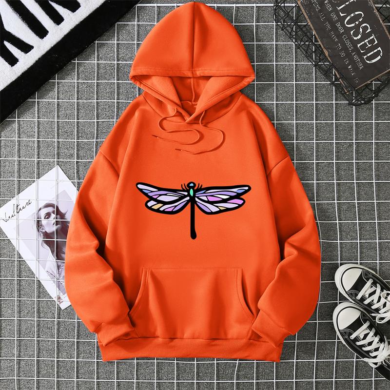 Quick Selling Independent Station Let It Be Butterfly Printing Long Sleeve Hooded Sweatshirt For Women
