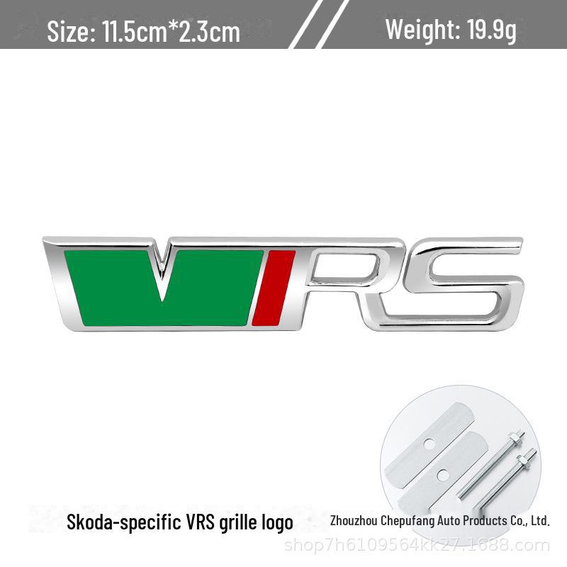 Compatible avec Volkswagen Skoda Octavia/Fabia RS: Logo VRS de calandre/aile/métal arrière et autocollant de carrosserie