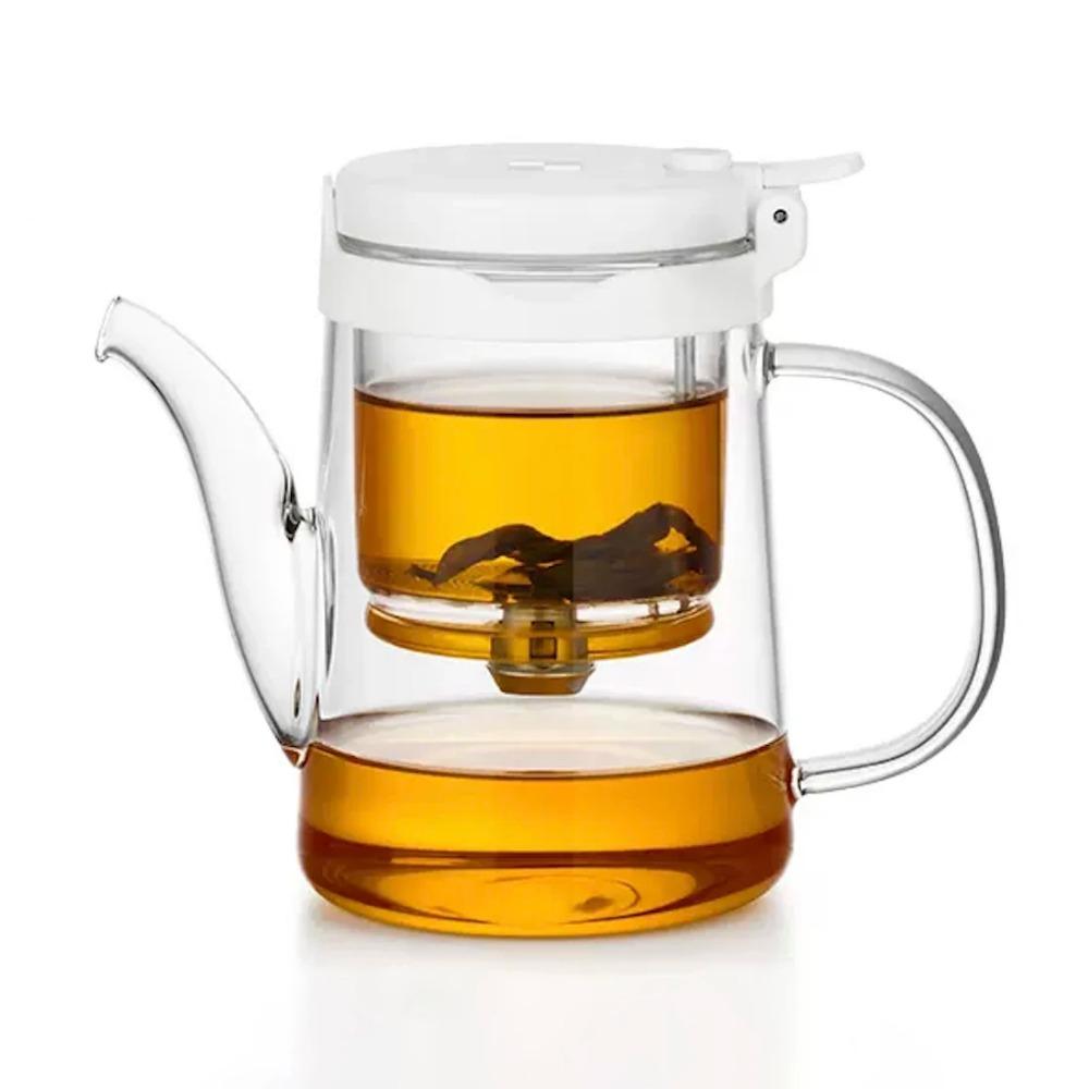 Bonston-Elegant Teapot with Insulation Separation, Bubble Tea Cup, Heat-Resistant Glass Teapot, Simple Filter Tea Cup