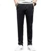 PLAYBOY Casual Pants for Men, Spring And Summer Ice Silk Trousers, Loose Straight-Leg Trendy Men's Pants, Dark Gray, Size 30
