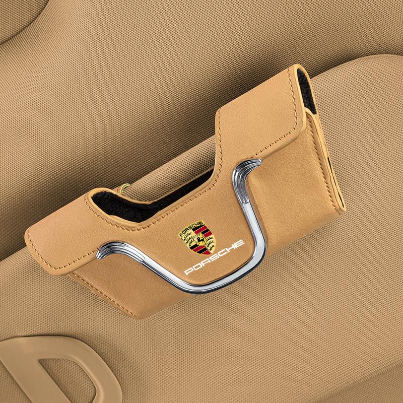 

Автомобільний сонцезахисний козирок, затискачі для карток та окулярів для Porsche Cayenne Panamera Macan 911 718 Taycan Boxster Cayman 918 Pajun Аксесуари бежевий