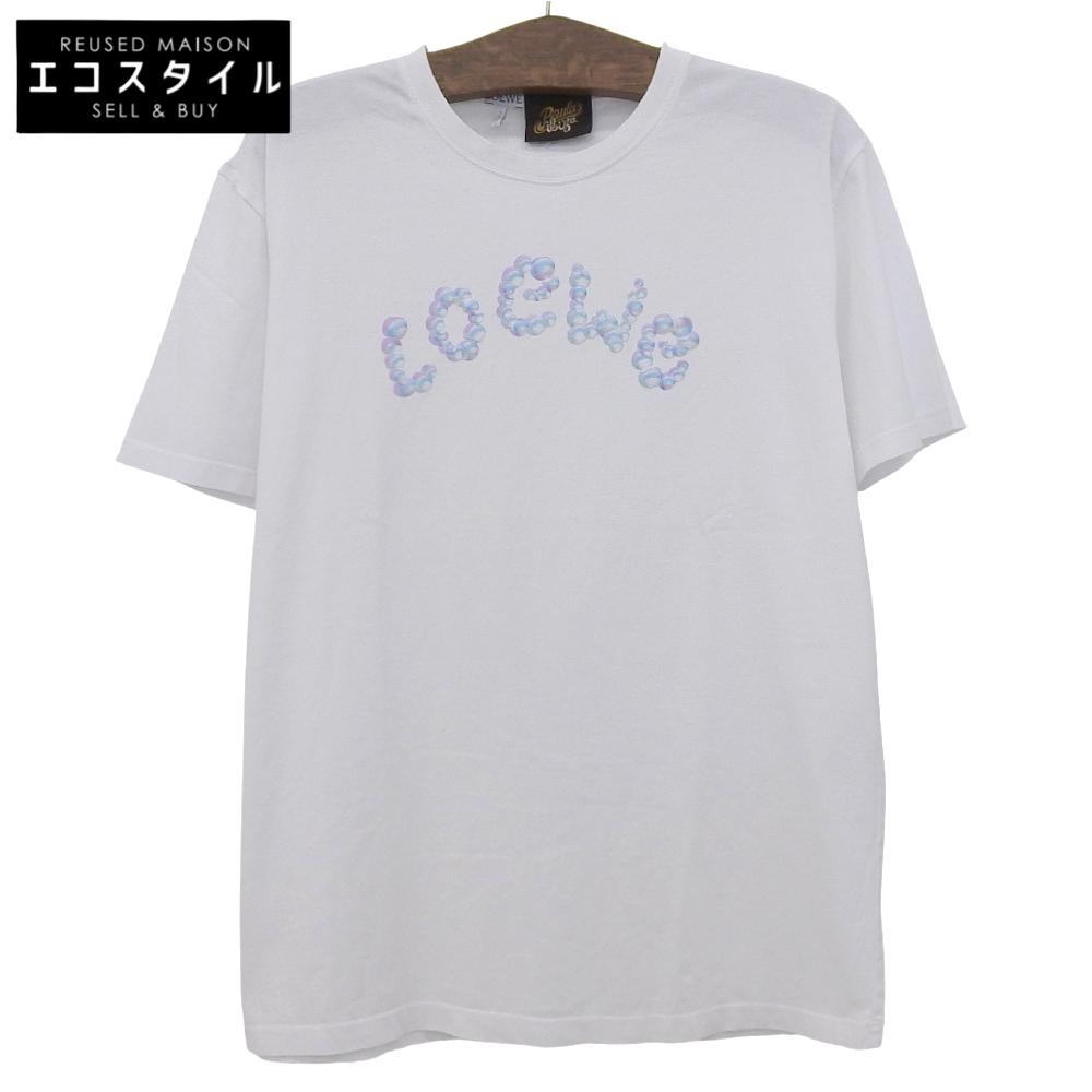 Loewe Excellent Condition Bubble Arch Logo T-shirt, White, Cotton, Men's, Size M, H616Y22X54, 23Stainless Steel Tops M whiteUsed
