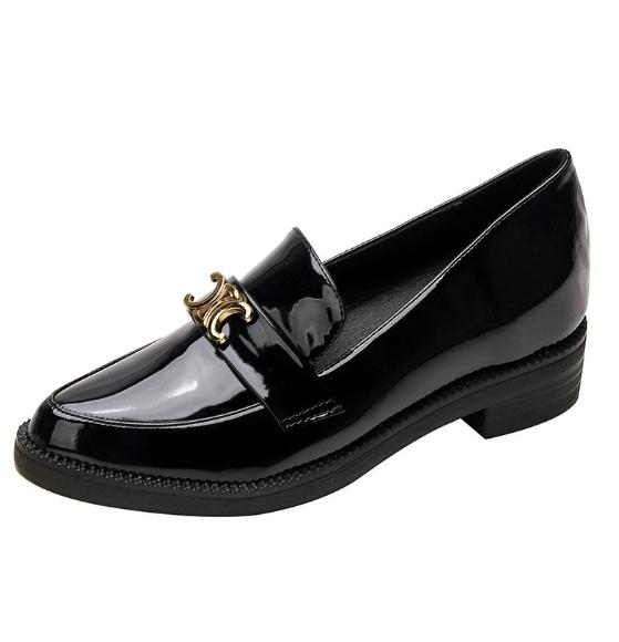 Fashion Women's Shoes Spring and Autumn 2024 New Black Pointed British Style Small Leather Shoes Loafers Single Shoes Vulcanized