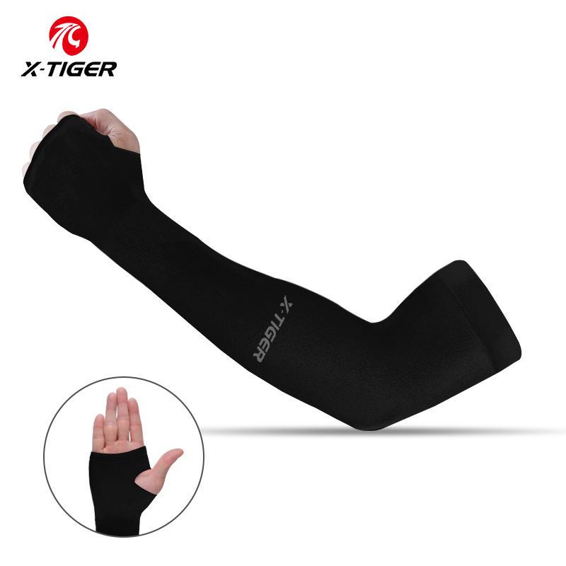 

X-Tiger Cycling Arm Warmer Summer Ice Fabric Running Cycling Sleeves Unisex Breathable Sun Protection Volleyball Cuffs Covers One Size