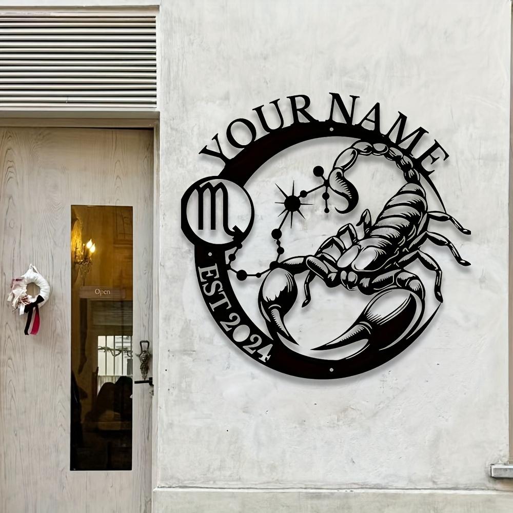 Scorpio Zodiac Metal Wall Art Custom Name Sign Celestial Home Decor Romantic Gift