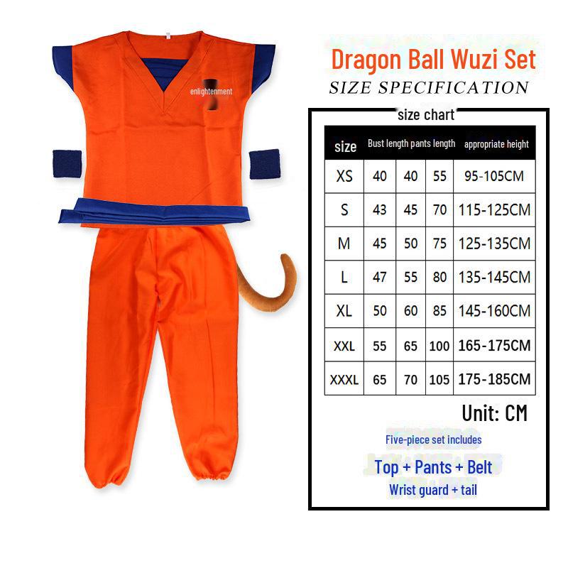 

Детский день Dragon Ball Goku Косплей Костюм Набор для мальчиков и девочек M