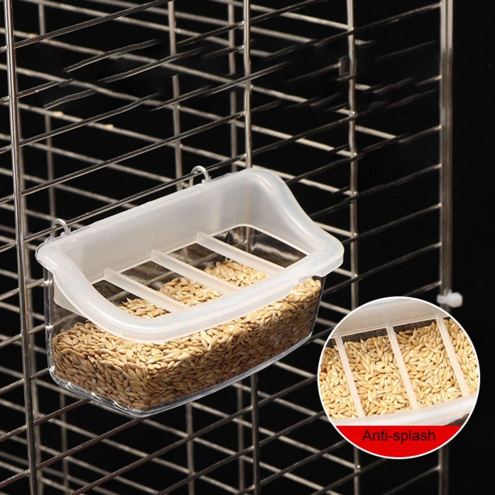 Plastic Bird Food Box Anti-splash Parrot Hanging Food Dish  for Pigeons Parrots Canaries