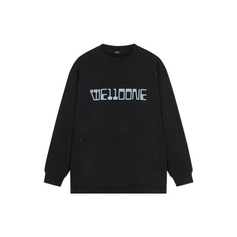 WE11DONE Sweatshirts Unisex Crew Neck Moderate Regular WD-TS3-22-828-U-BK