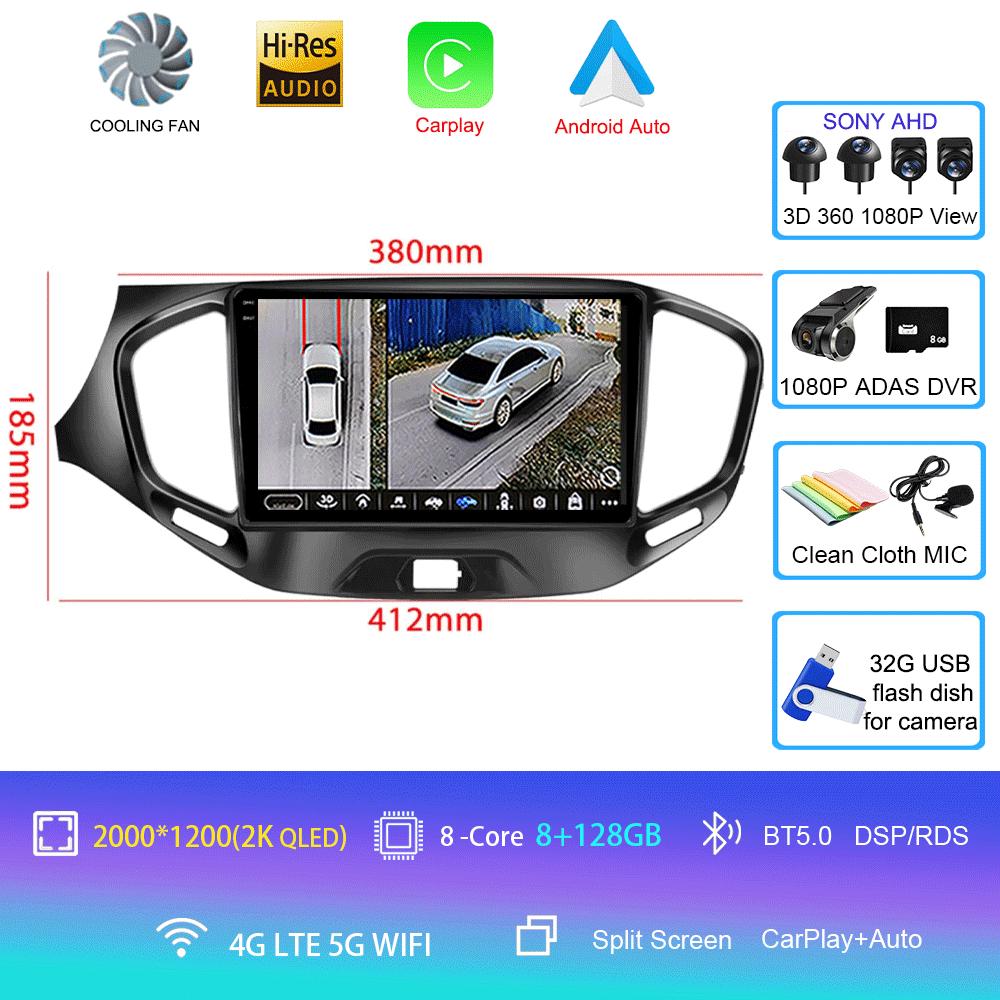 For LADA Vesta Cross Sport 2015-2019 Wireless Carplay Stereo Head Unit 2DIN Screen Android 14 Car Radio Multimedia Navigation 4G