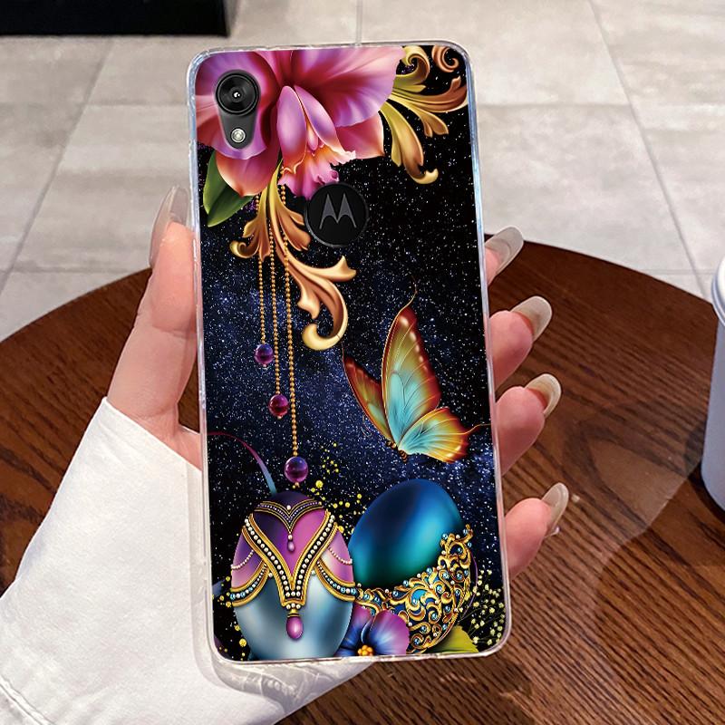 Jelly Casing For Motorola Moto E6 Fundas MOTOE6 Capa Clear Silicone Soft TPU Back Cover Cute Cat Rabbit Heart Protective Case
