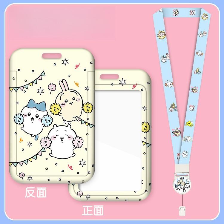 Chiikawa Cute Ins Style Lanyard Card Student Usagi Hachiware Cute Card Bus Card Holder Certificate Lanyard Cartoon Keychain Gift