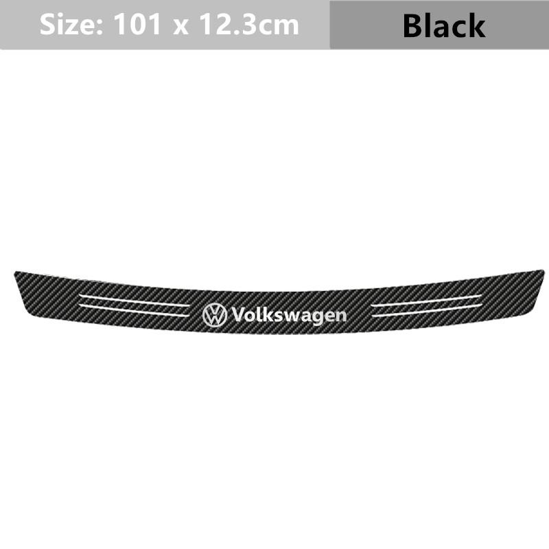 

VW GTI GOLF 2026 Hot For VW VOLKSWAGEN 1pcs Car Tail trunk Rear Bumper Protector Carbon fiber Sticker For VW Volkswagen Golf Pol чёрный