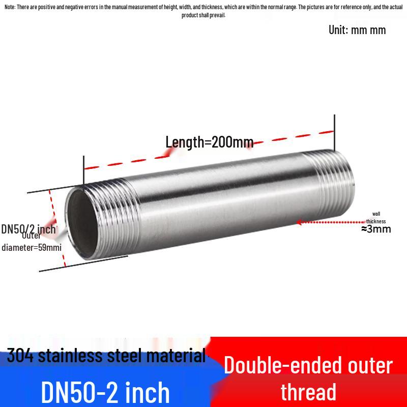 Zhongge 304 Stainless Steel Double Threaded Nipple