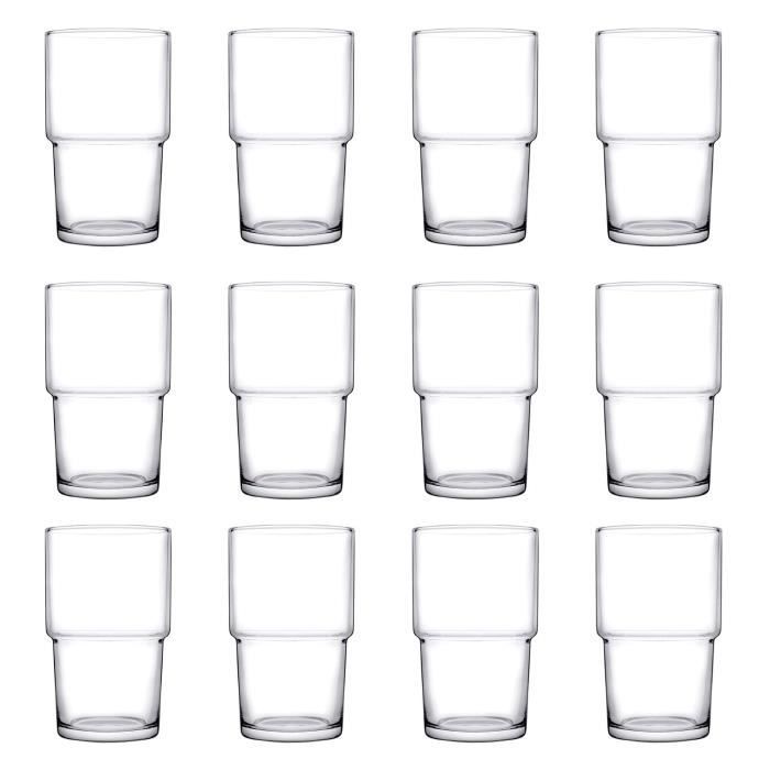 Verre à long drink - ICH-ZAPFE.DE - Hill - 440 ml - 12 pièces - Compatible lave-vaisselle