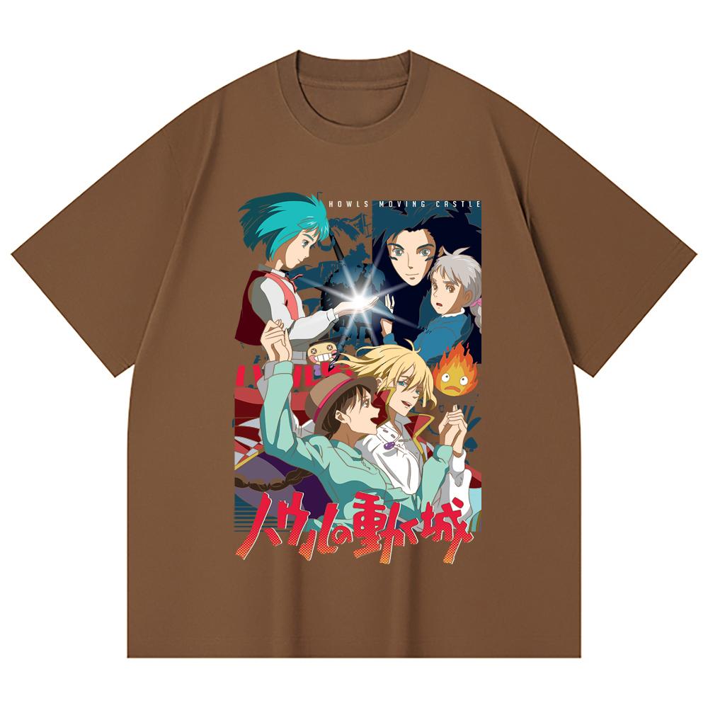 T-shirt Unisex Pesante 100% Cotone 230 g/m² Stampa Ghibli V2 Il Castello Errante