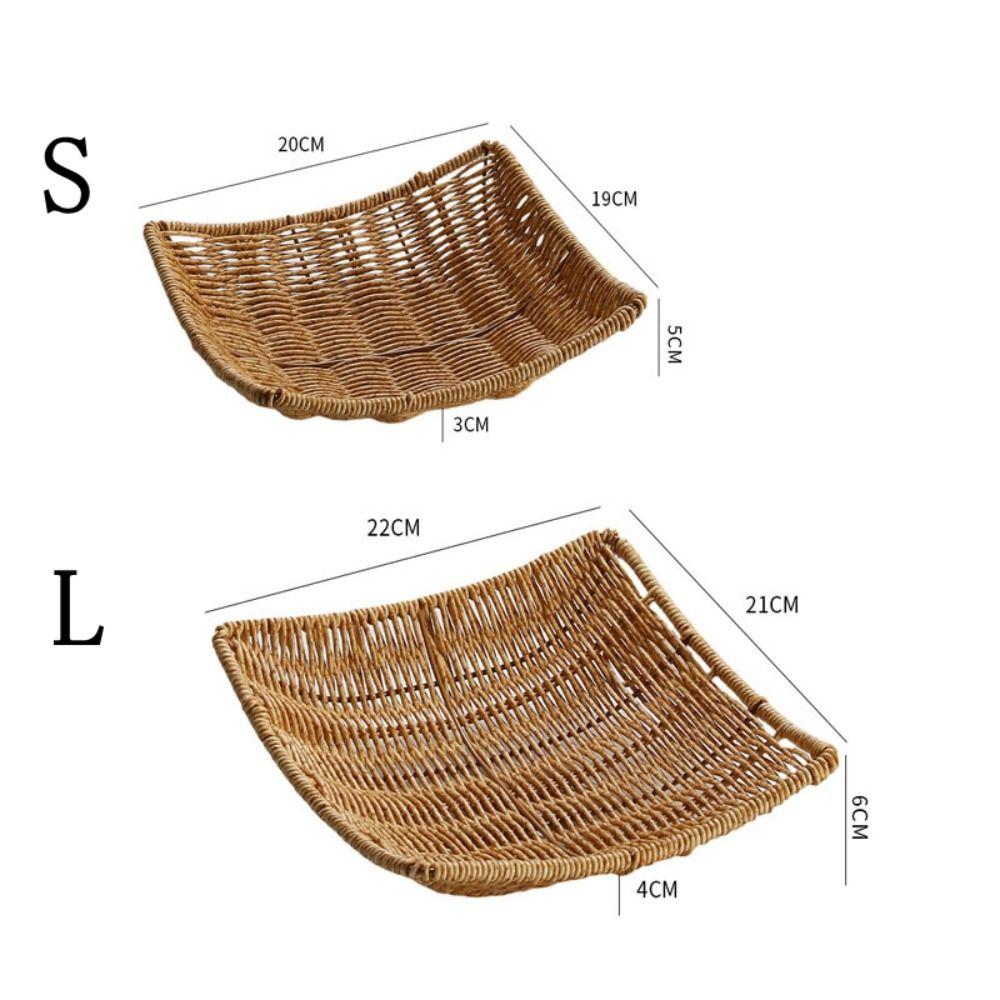 Čtvercový proutěný podnos Ručně tkaná nádoba na ovoce Piknikový koš Ratanový úložný koš Restaurace