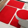 Imitation Cashmere Floor Mat Household Toilet Four-Piece Carpet Bathroom Water-Absorbing Non-Slip Mat Bathroom Dirt-Resistant Door Mat