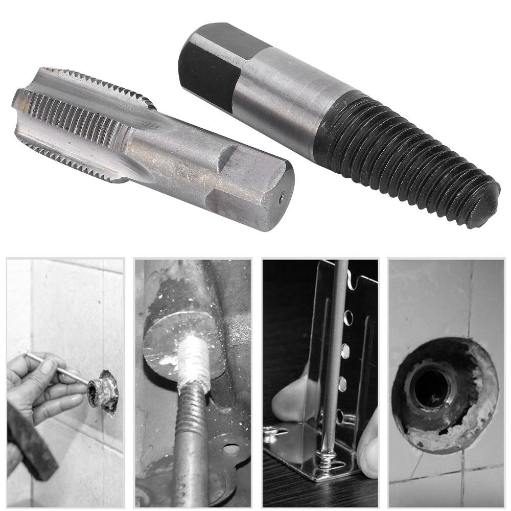 2pcs 3/4 Inch Size Broken Screw Remover Steel Material Pipe Extractor Tool Broken Screw Removal