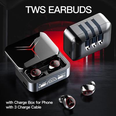 TWS Auricolare Bluetooth 5.3 wireless con 3 cavi Scatola di ricarica Display LED Auricolari con microfono Cuffie wireless Bluetooth Earpho