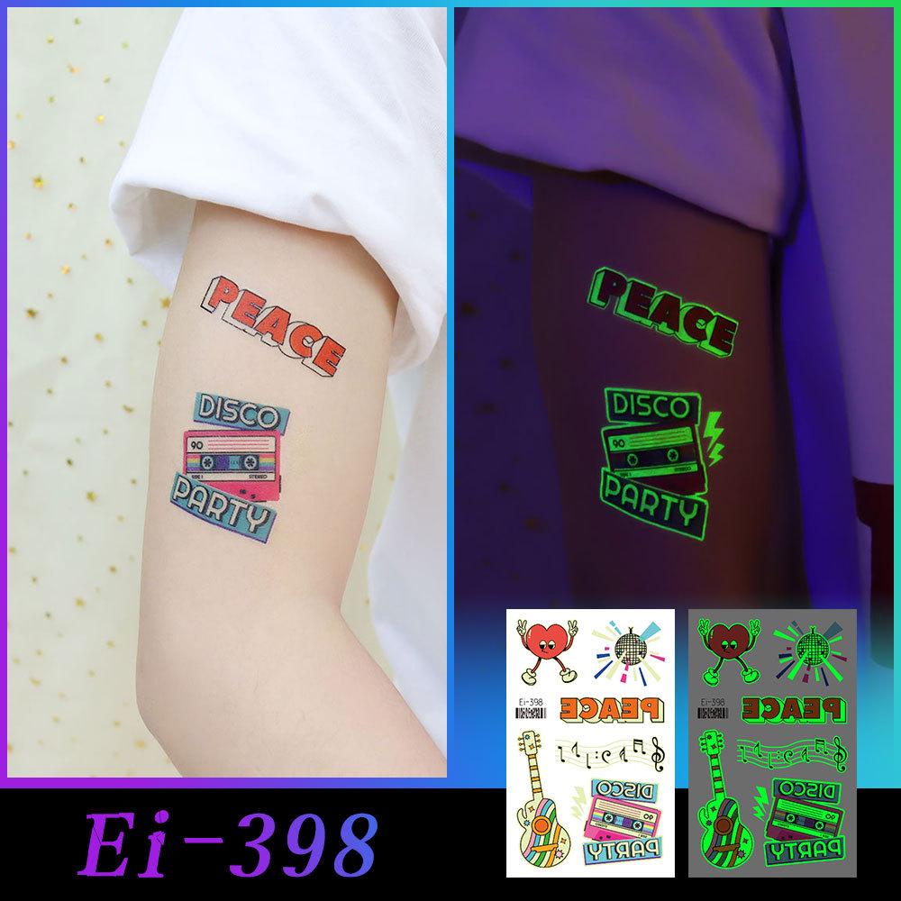 New Luminous Waterproof Rock Band Tattoo Stickers for Concerts & Music Festivals