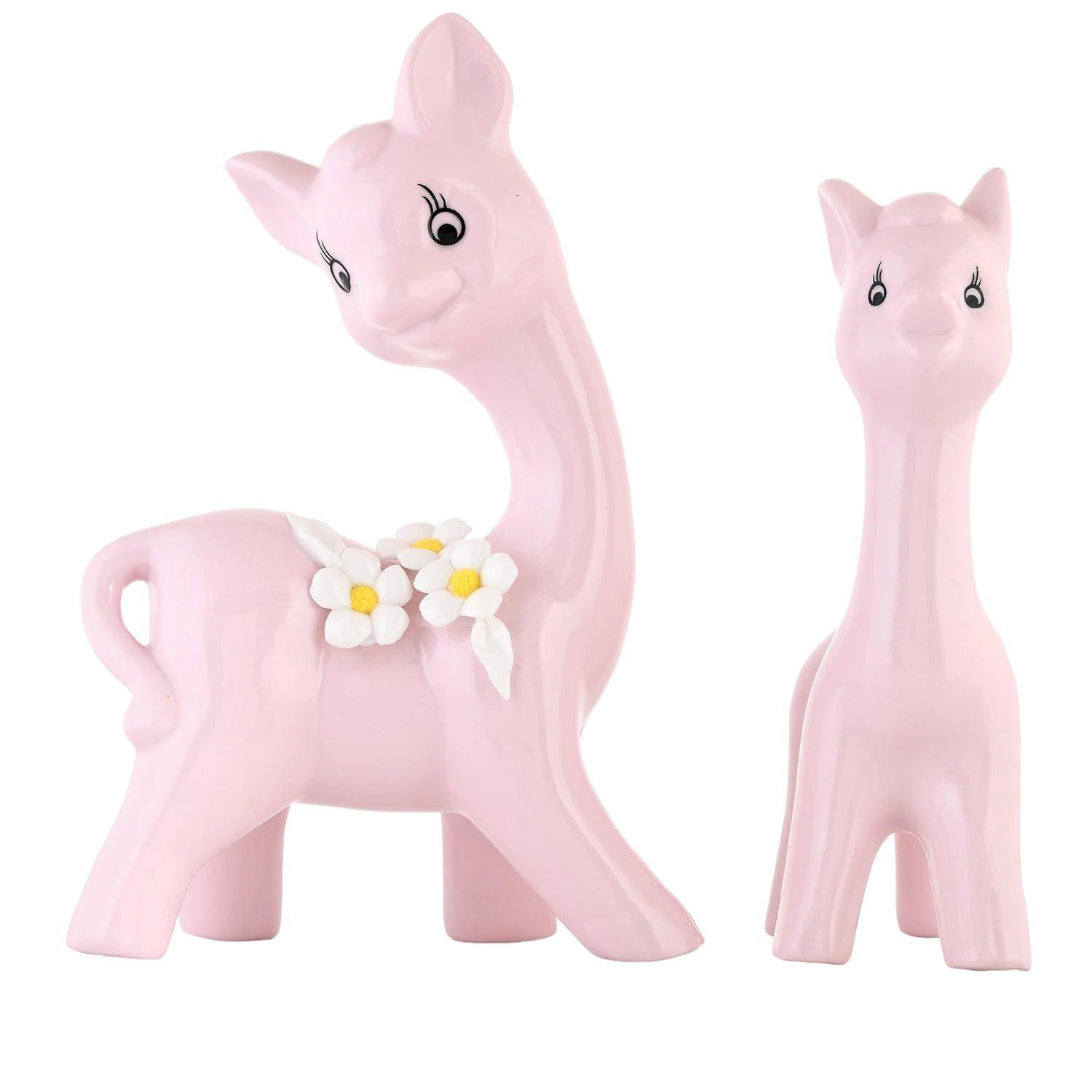 

Modern fox Pair Ceramic Art Figurine | Beautiful Home Decor (Pack of 2, PINK)