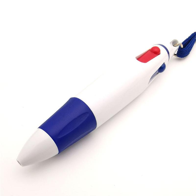 1PCS Creative Plastic Lanyard Four Color Ballpoint Pen Multicolor Student Gifts Office School Supplies