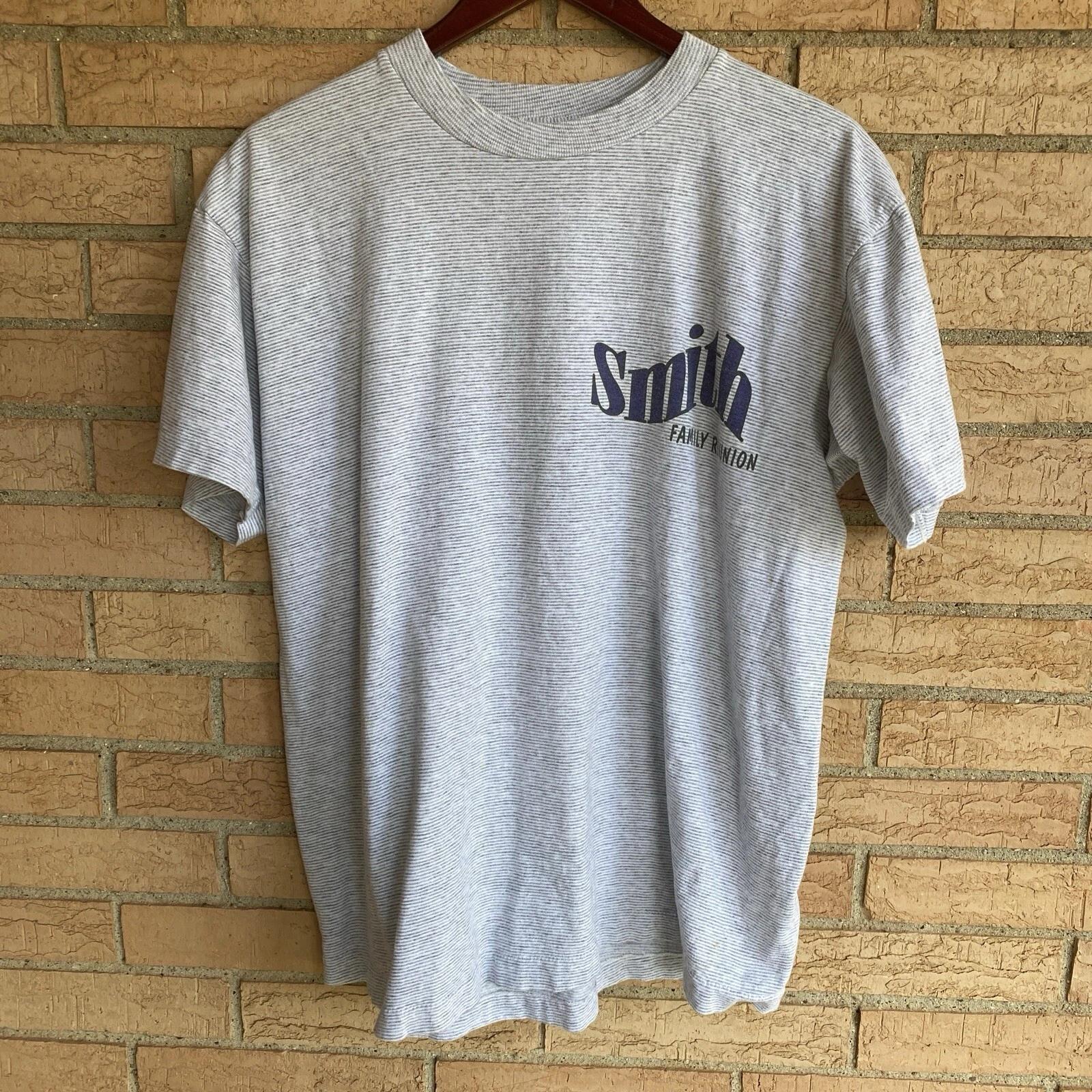 

I Survived single stitch Smith Family Reunion micro striped t-shirt Sunbelt sz L S
