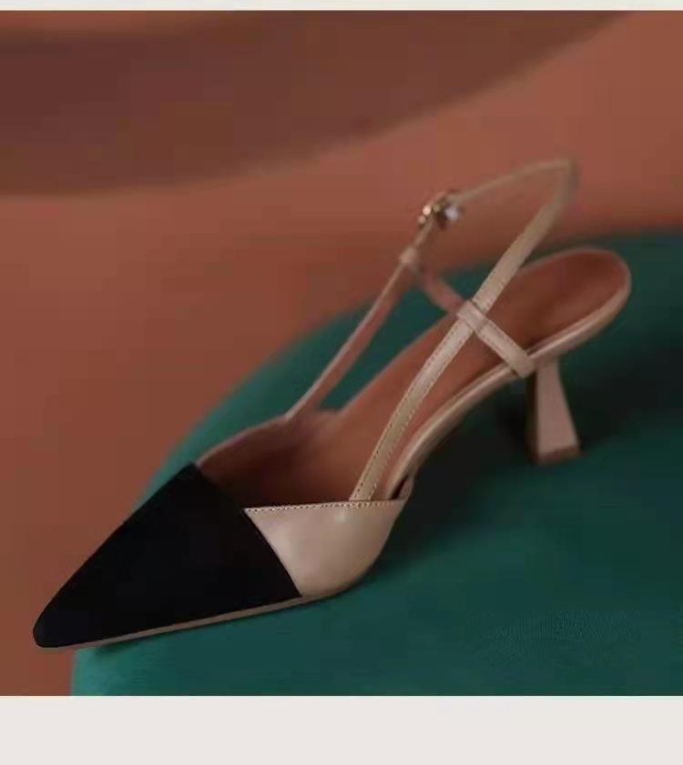 

Новая женская обувь универсальные телесные французские туфли-лодочки с острым носком и толстым каблуком туфли-одинарки сумка голова пустые сандалии 40 хаки