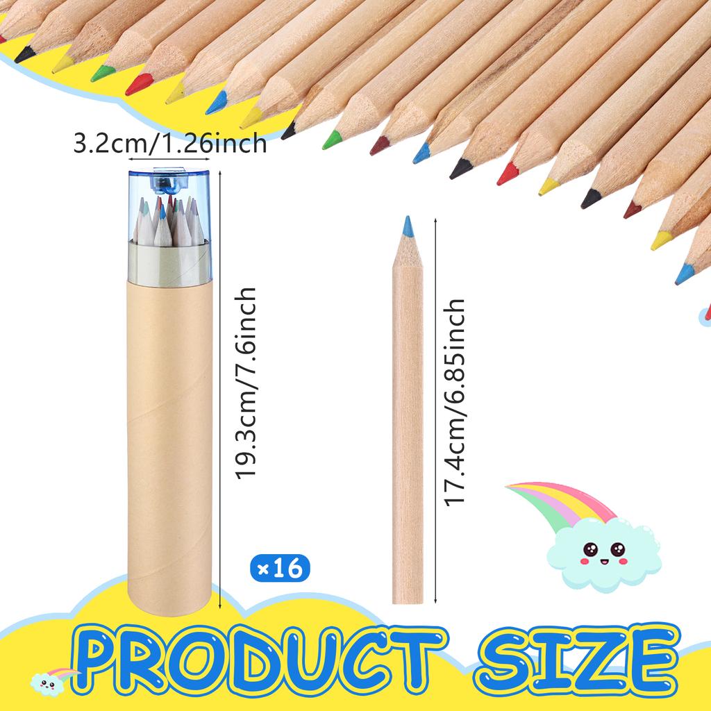 40 Pack Mini Drawing Colored Pencils With Sharpener 12 Color Mini Drawing Pencils Set 3.3Inch Short Fat Color Pencils In Tube Co