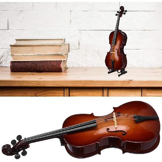 Cello, Miniature Wooden Cello Model Tiny Violin Mini Violin Clear And Distinct Exquisite for Your Children, Friends, Parents And Lover