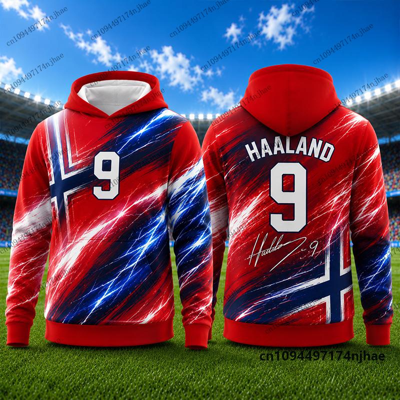 New Special Haaland #9 Print Hoodies For Children Autumn Long Sleeve Sportswear Football Pullover Sports Kids/Adult Tops